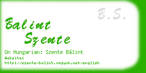 balint szente business card