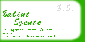 balint szente business card